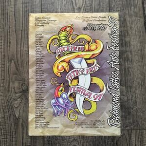 Vintage 1994 Richmond Tattoo Arts Convention Festival Flyer Flash Promo Poster